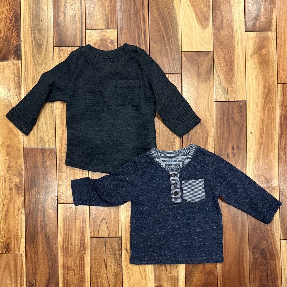 Cat & Jack Long Sleeve Tees - Charcoal and Navy